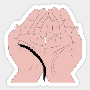 Dua Hands with Tasbih - Islamic Prayer Hands - Islamic Duas Sticker